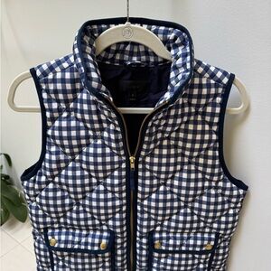J. Crew Navy and White Checkered Vest
